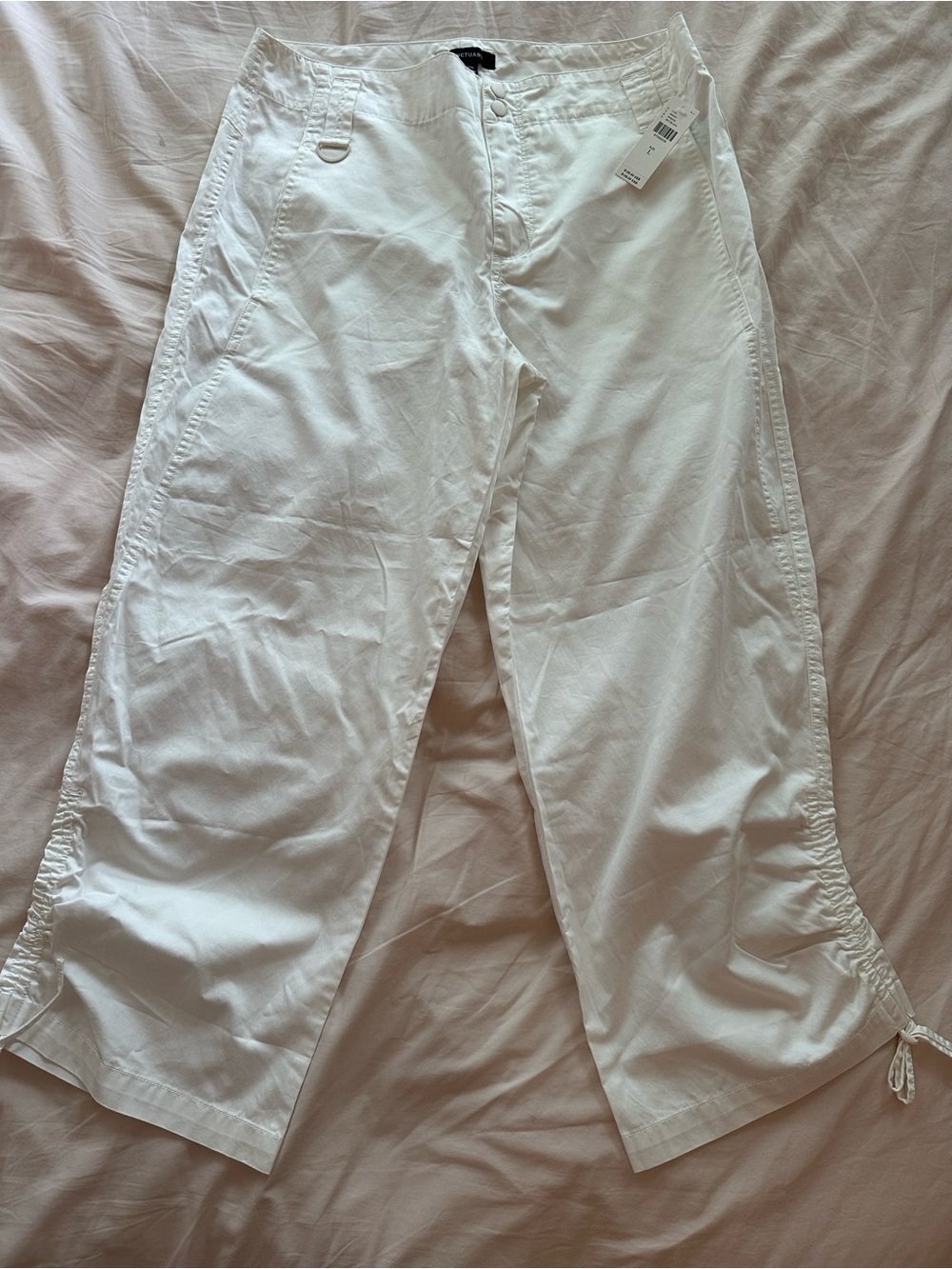 Sanctuary White Drawstring Crop Pants